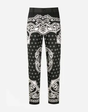 Baroque-Print Cropped Pants