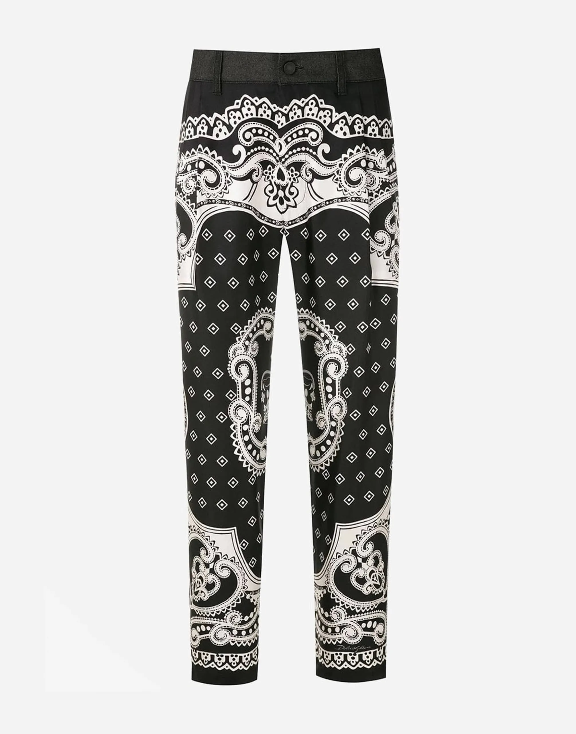 Baroque-Print Cropped Pants