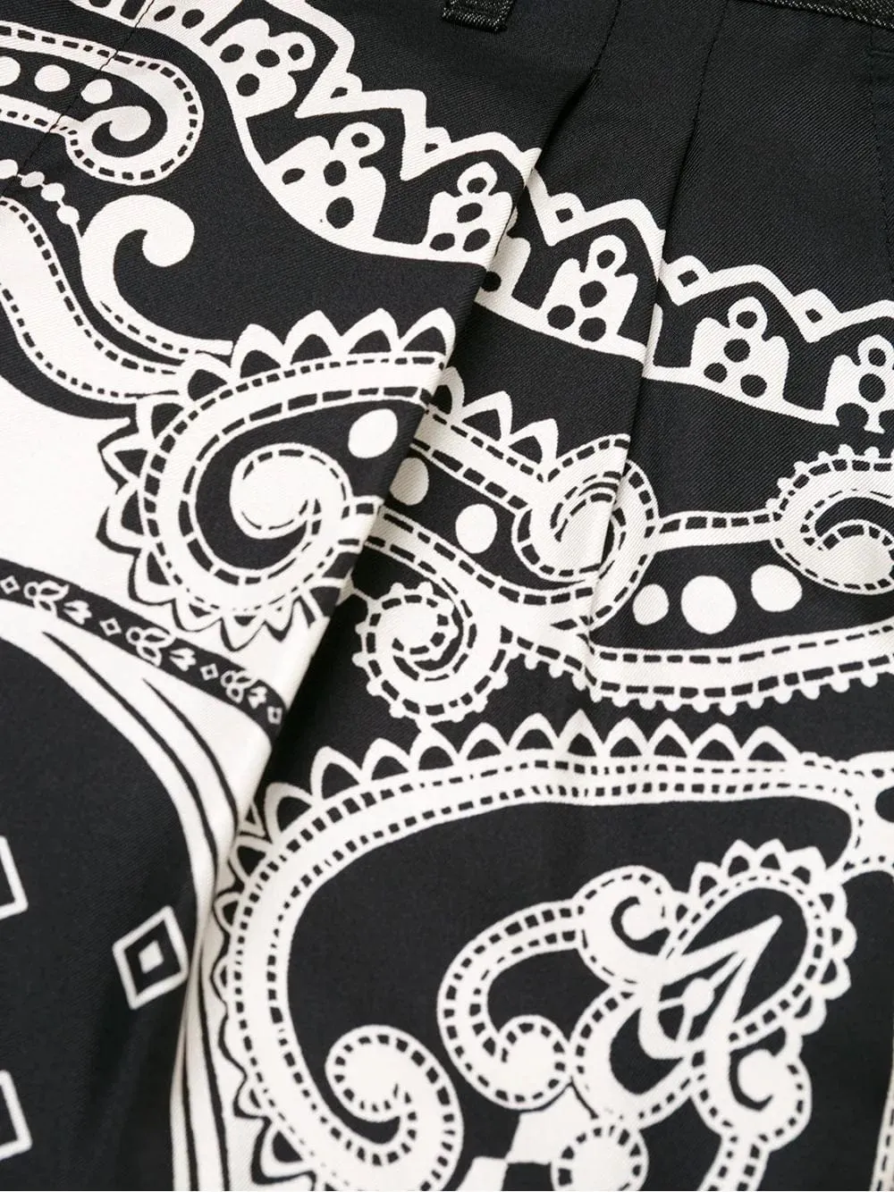 Baroque-Print Cropped Pants