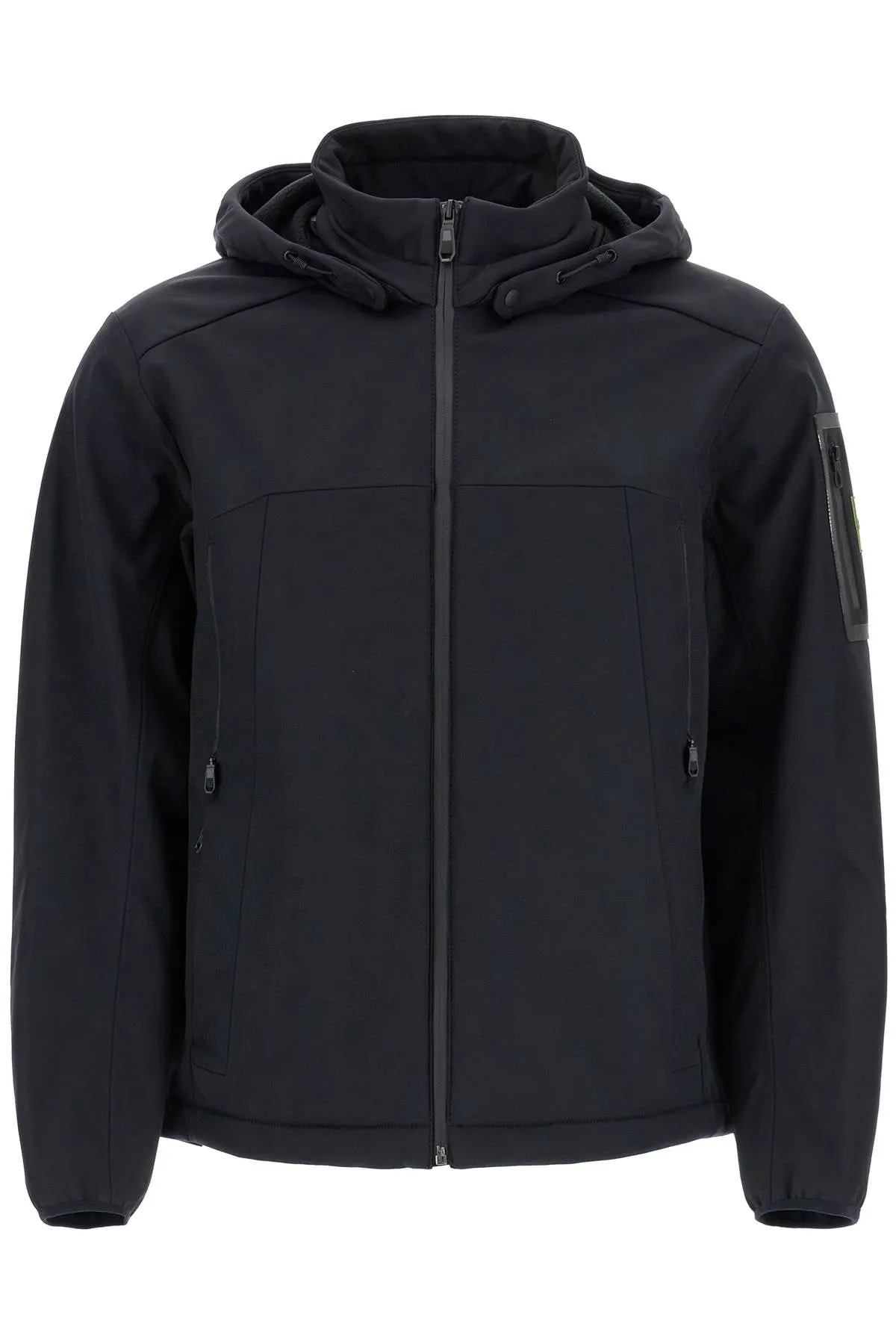 black adjustable hooded coat