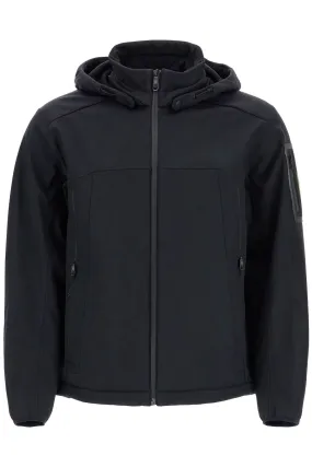 black adjustable hooded coat