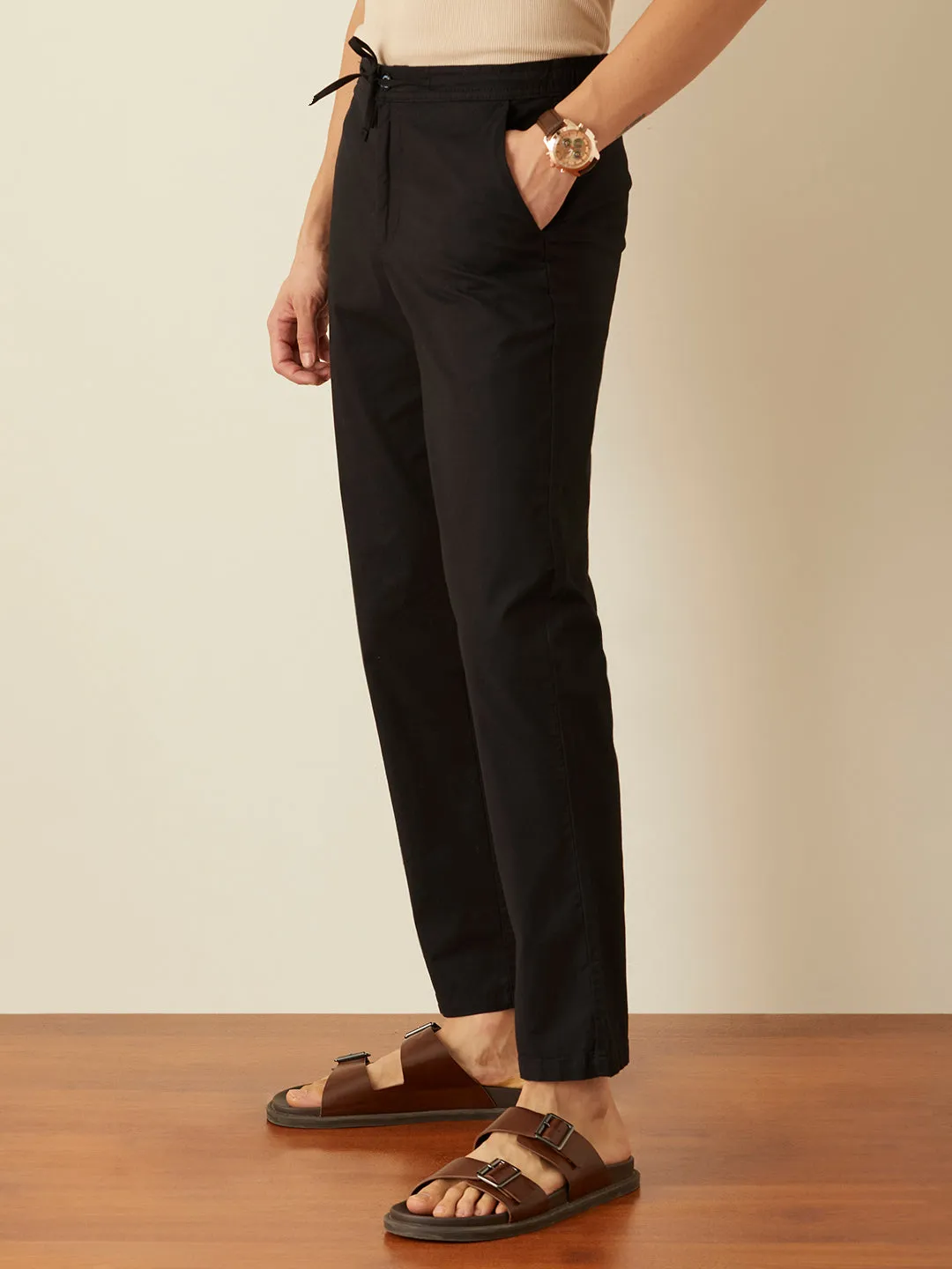 Black Plain Loose Pants