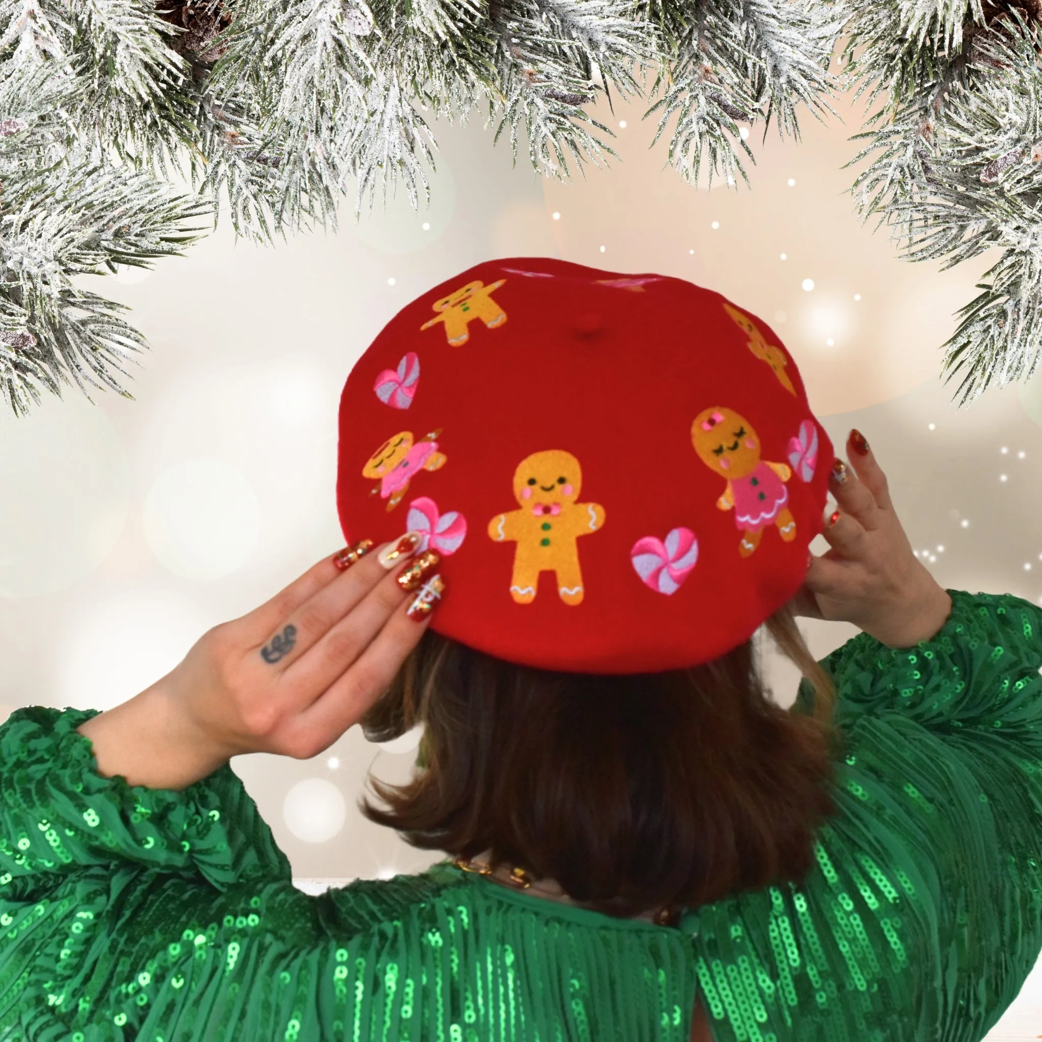 Candy Hearts Beret Hat