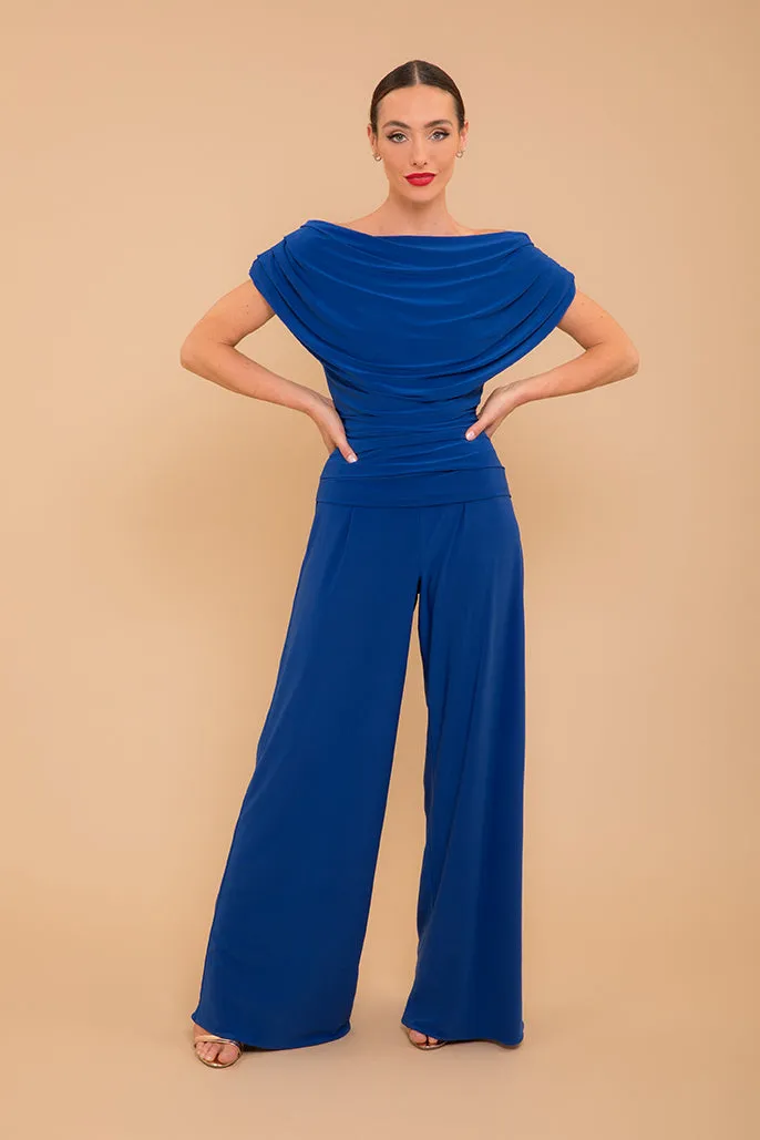 Carbon jumpsuit in cobalt blue