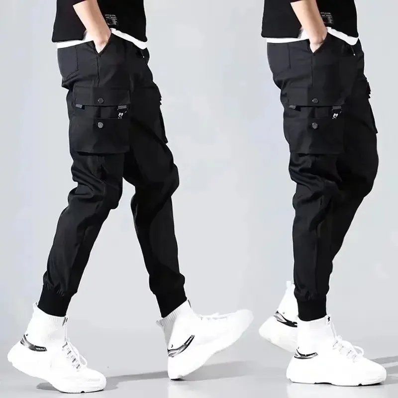 Cargo trousers men - Stylish jogging trousers with side pockets, elasticated cuffs