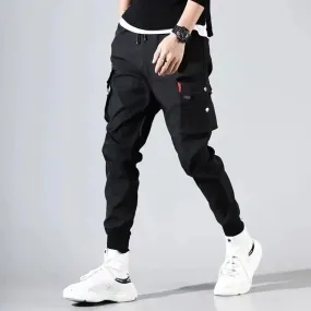 Cargo trousers men - Stylish jogging trousers with side pockets, elasticated cuffs