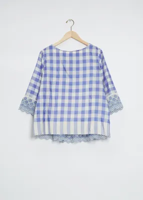 Check and Lace Top