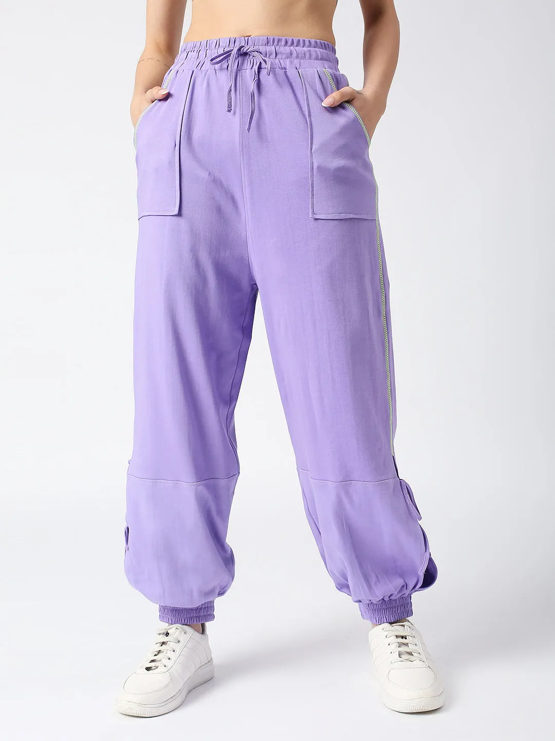 Disrupt Purple Low-crotch Long Length Jogger For Women