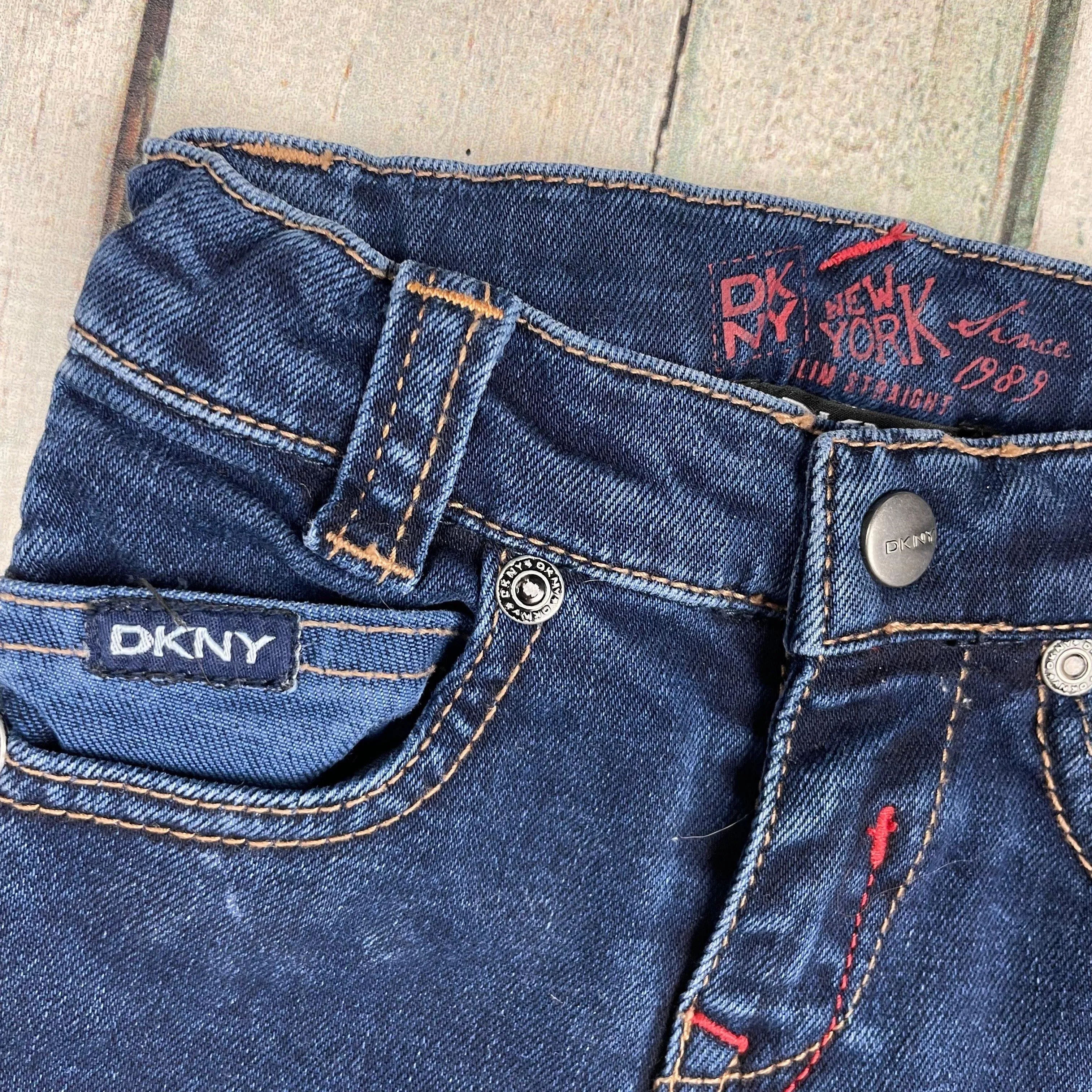DKNY Logo Skinny Stretch Baby Jeans - Size 12M
