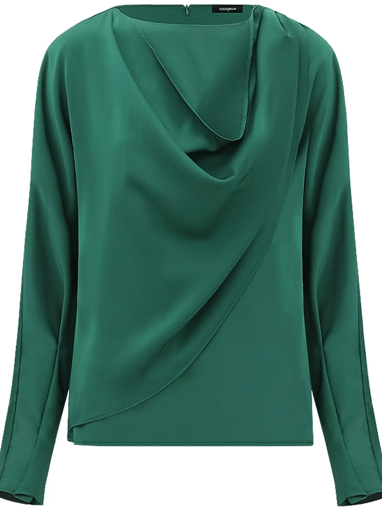 Elegant Scarf Collar Satin Blouse