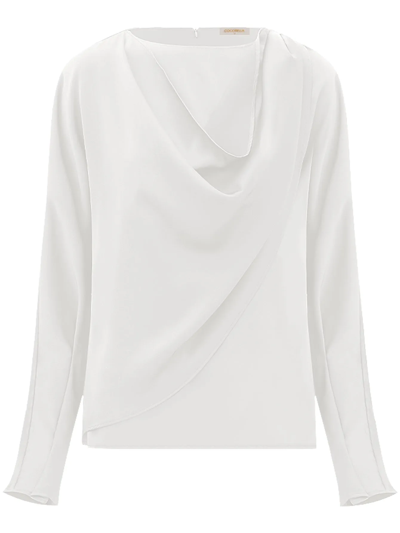 Elegant Scarf Collar Satin Blouse