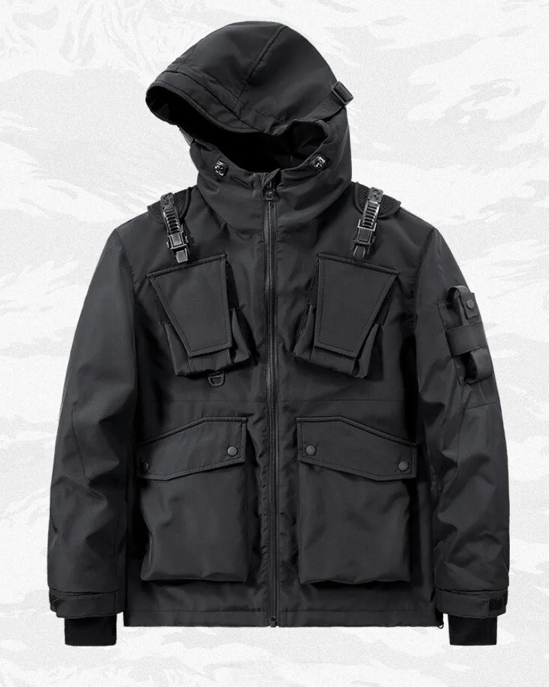 Functional Multi-pocket Cargo Hooded Jacket