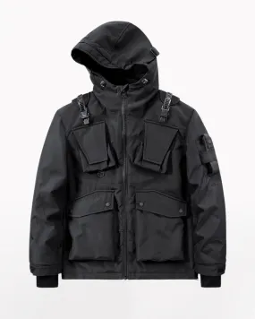 Functional Multi-pocket Cargo Hooded Jacket
