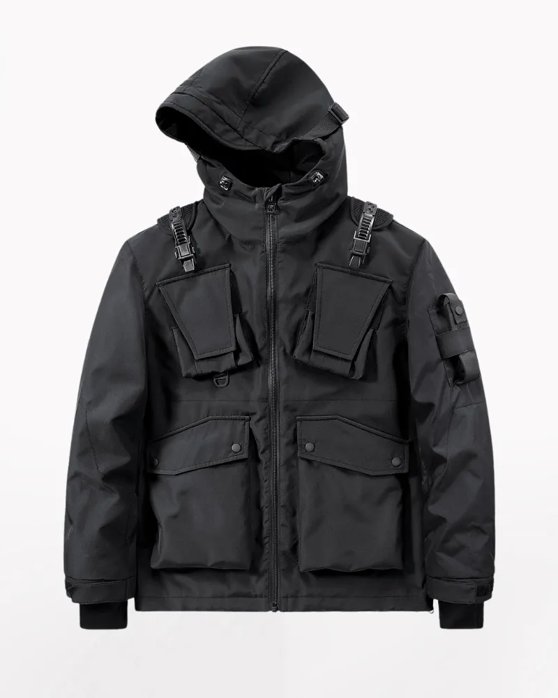 Functional Multi-pocket Cargo Hooded Jacket