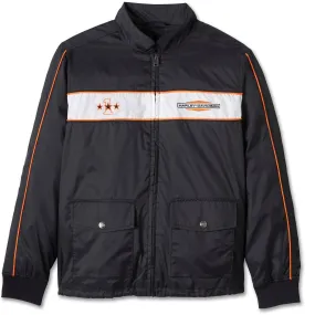 Harley-Davidson Women's Three Stars Zip-Up Long Sleeve Coaches Jacket, Black 97406-25VW