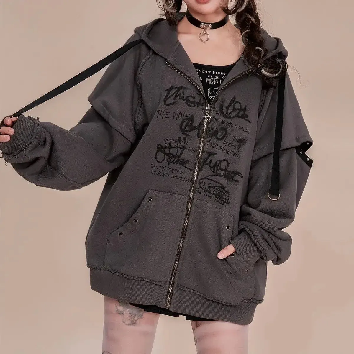 Hoodies egirl mit Katzenohren und kuscheligen Style