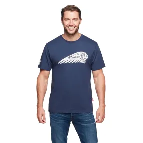 Indian Motorcycle  Mens Faded Headdress T-Shirt Tee Lightweight Comfortable Navy