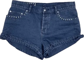 Ksubi  'Cee Cee' Navy Bipolar Studded Denim Shorts  - Size 29