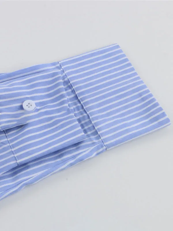 Laid-Back Striped 2-Piece Outfit with Button-Up Shirt & Shorts