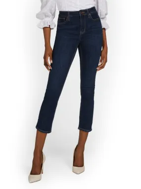 Lexi High-Waisted Super-Skinny Capri Jeans - Dark Blue Wash