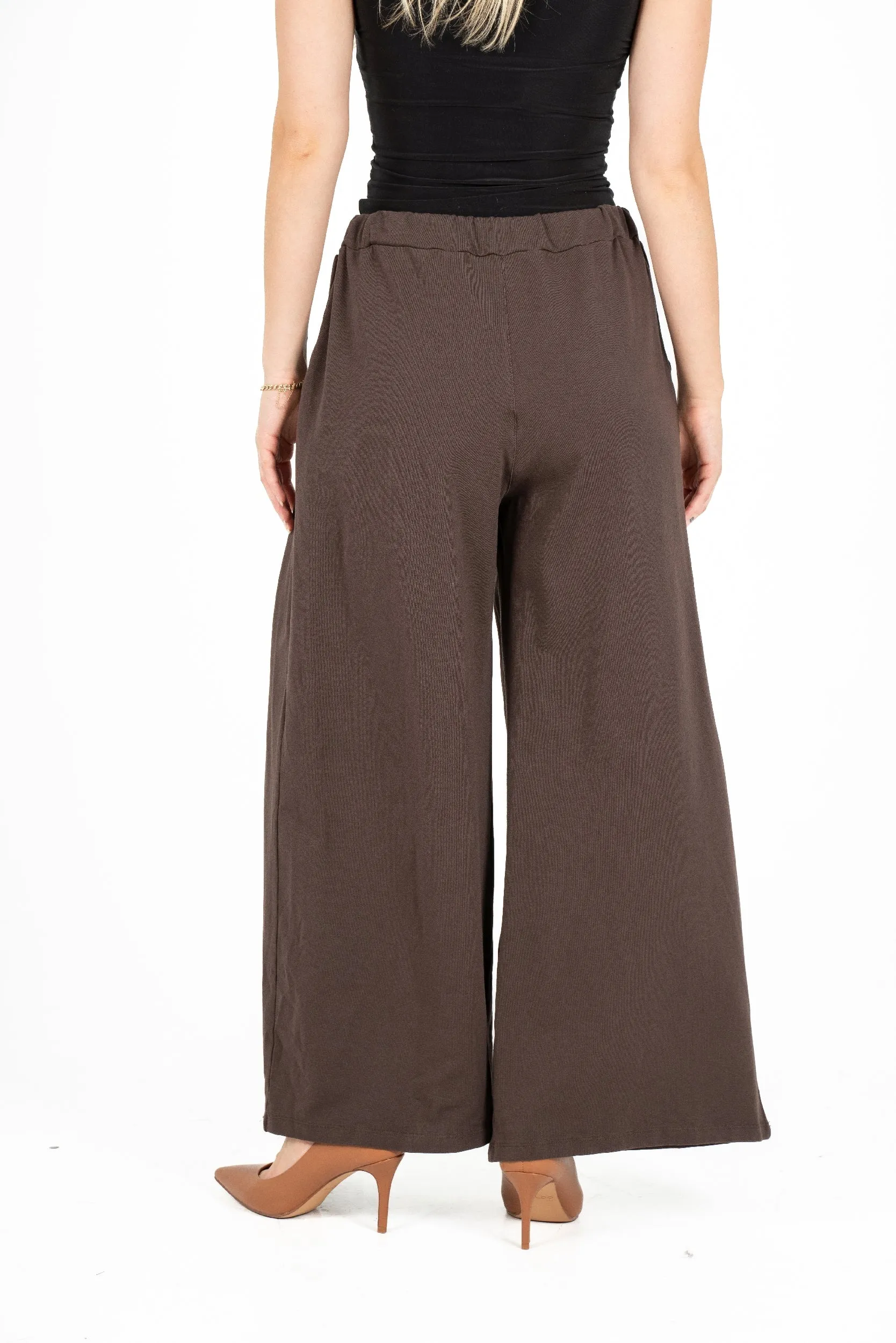 M Made in Italy – Wide-Leg Knit Pull-On Pants With Side Seam Pockets