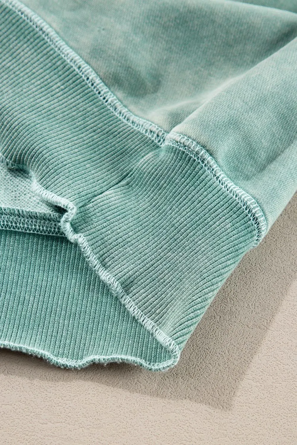 Mineral blue waffle knit sweatshirt