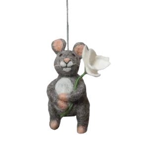 Mouse ornament with Snowdrop