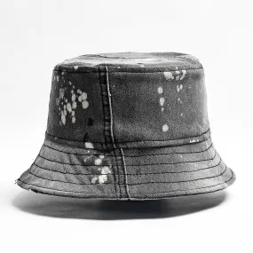 Mursaki Denim Bucket Hat - Light Grey Splatter