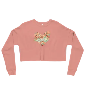 Pilates Floral Heart Crop Sweatshirt