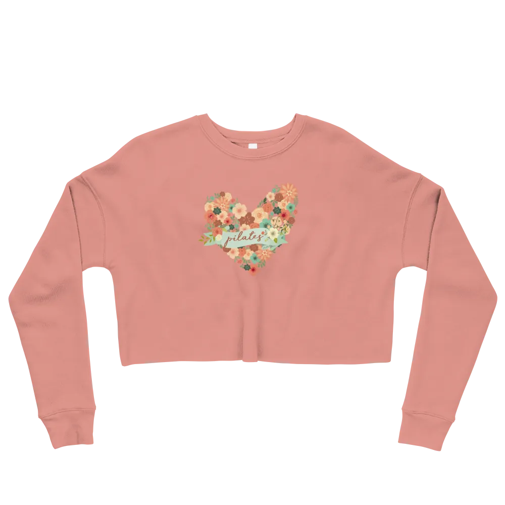 Pilates Floral Heart Crop Sweatshirt