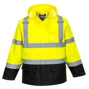 Portwest Hi-Vis Contrast Rain Jacket (US366YBR)