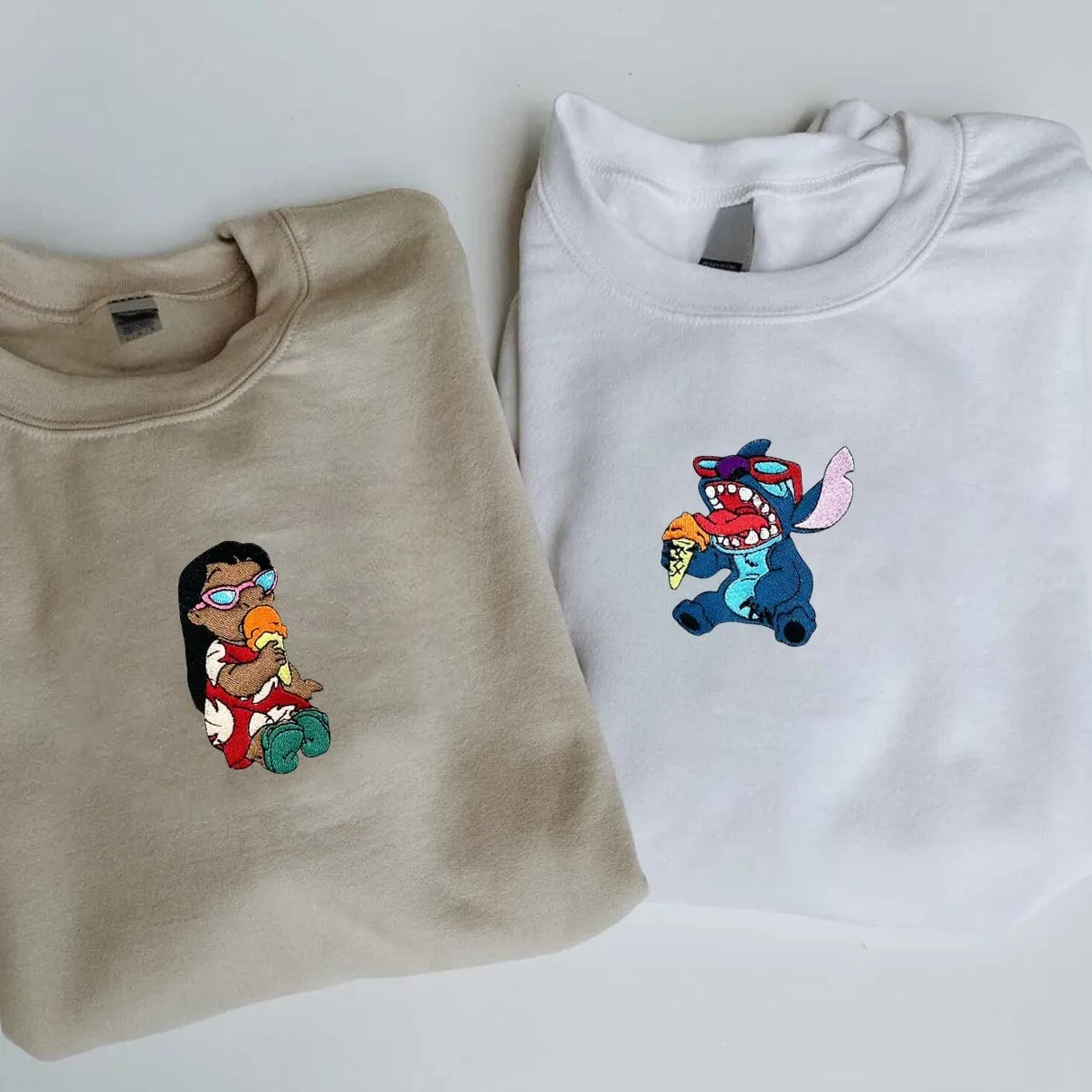 "Lovely Stitch Couple" Custom Hoodies - Personalized Anniversary Gifts For Couples