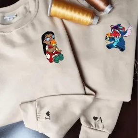 "Lovely Stitch Couple" Custom Hoodies - Personalized Anniversary Gifts For Couples