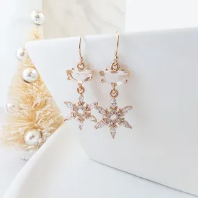 Rhinestone Snowflake Earrings