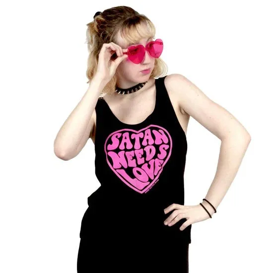 Satan Needs Love Too Sidewayz Crop Tank Top