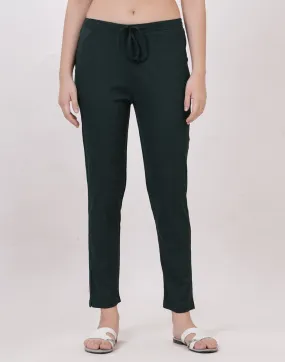 Satrangi Women's Green Viscose Lycra Trouser