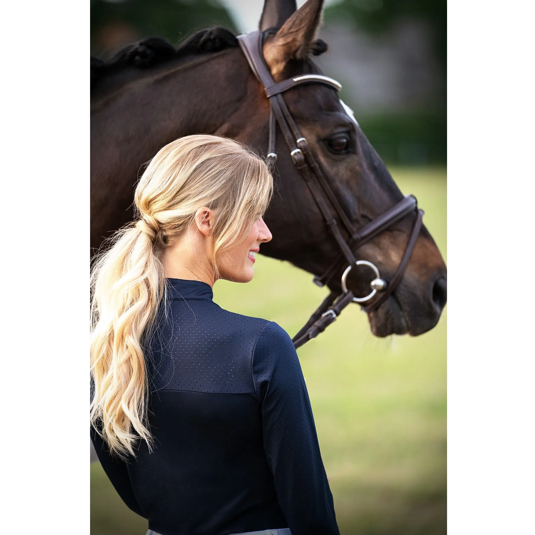 Schockemohle PENELOPE Style Ladies Training and Show Shirt, Dark Blue