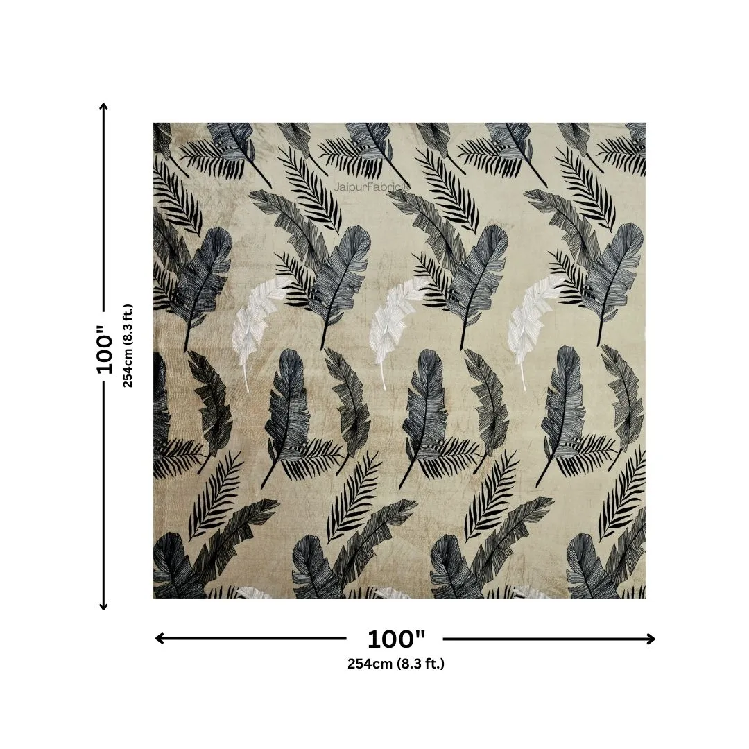 Serene Banana Leaf Print Winter Comfort Woolen Double Bedsheet