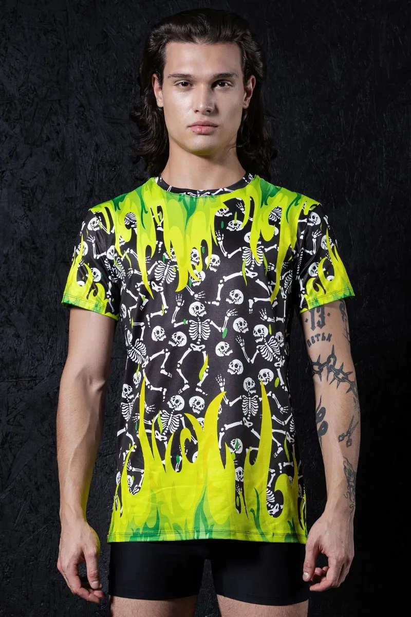 Skeletons in Wildfire Male Tee