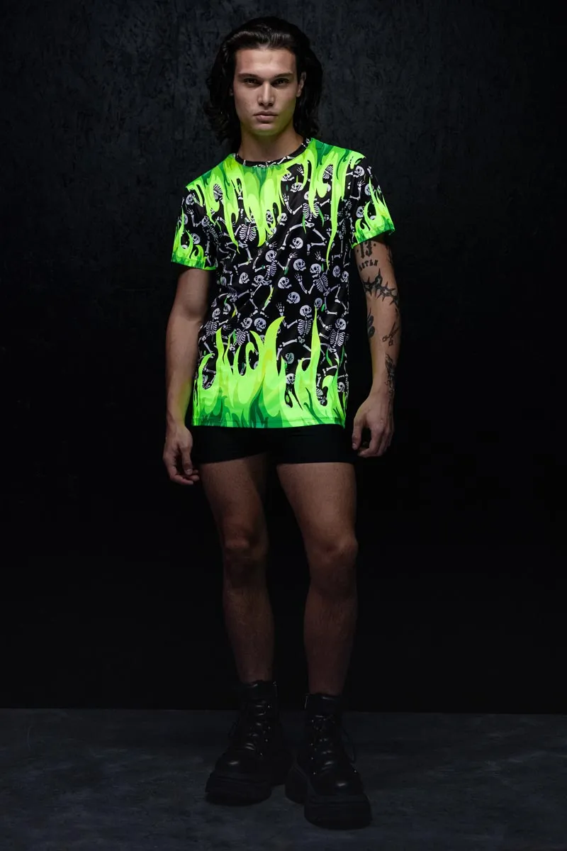 Skeletons in Wildfire Male Tee