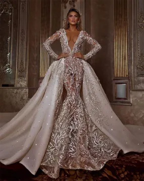 Wedding Gown Swarovski with Detachable Skirt
