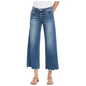 Women's Vervet Mid Rise Raw Hem Wide Leg Jeans LV1246