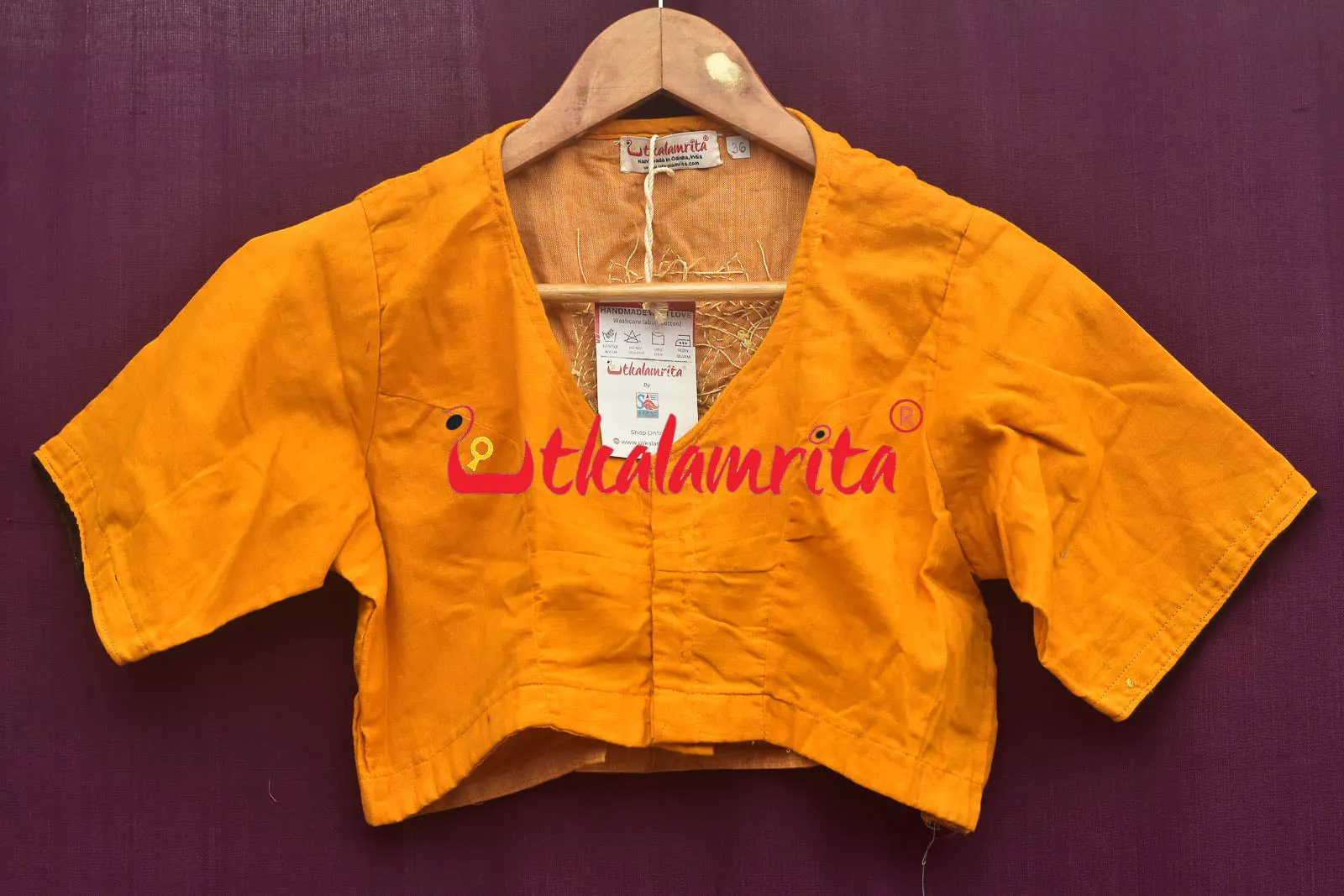 Yellow With Konark Chakra (Blouse)