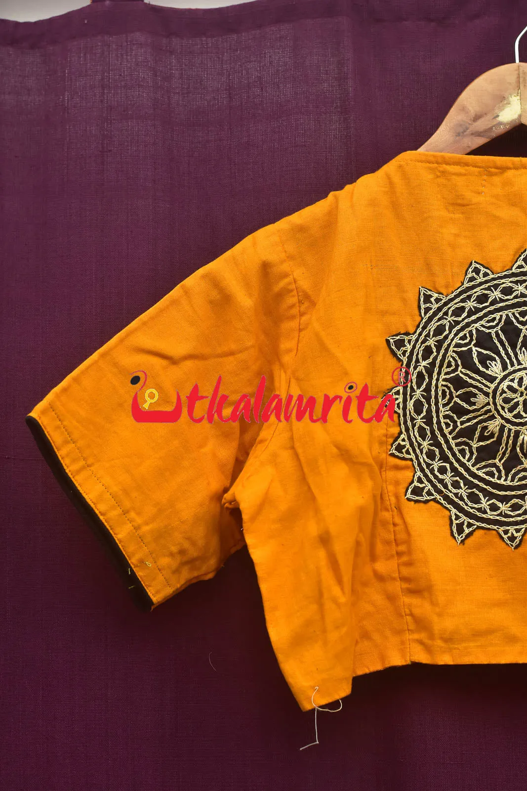 Yellow With Konark Chakra (Blouse)