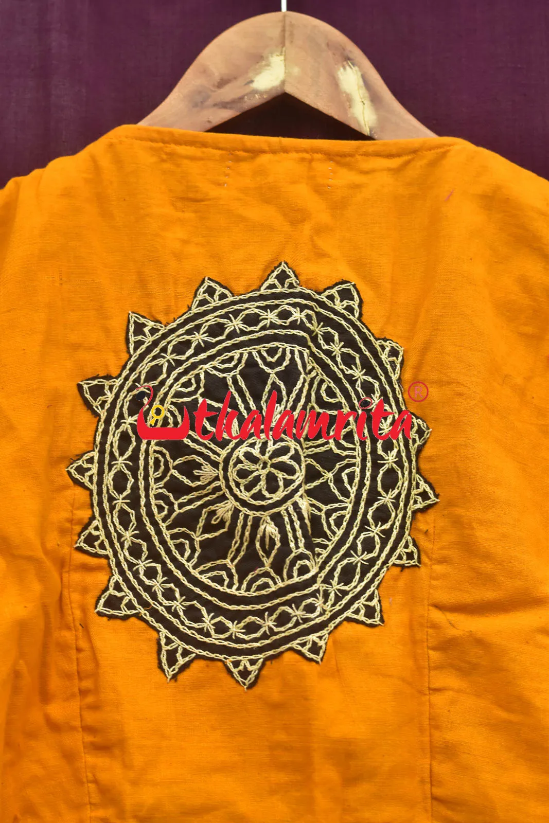 Yellow With Konark Chakra (Blouse)