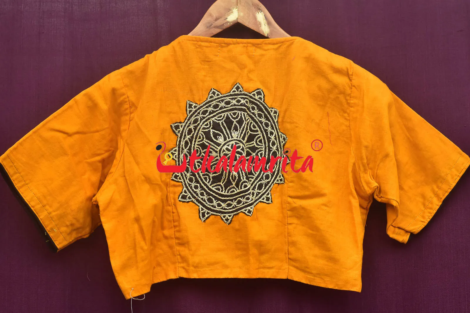 Yellow With Konark Chakra (Blouse)