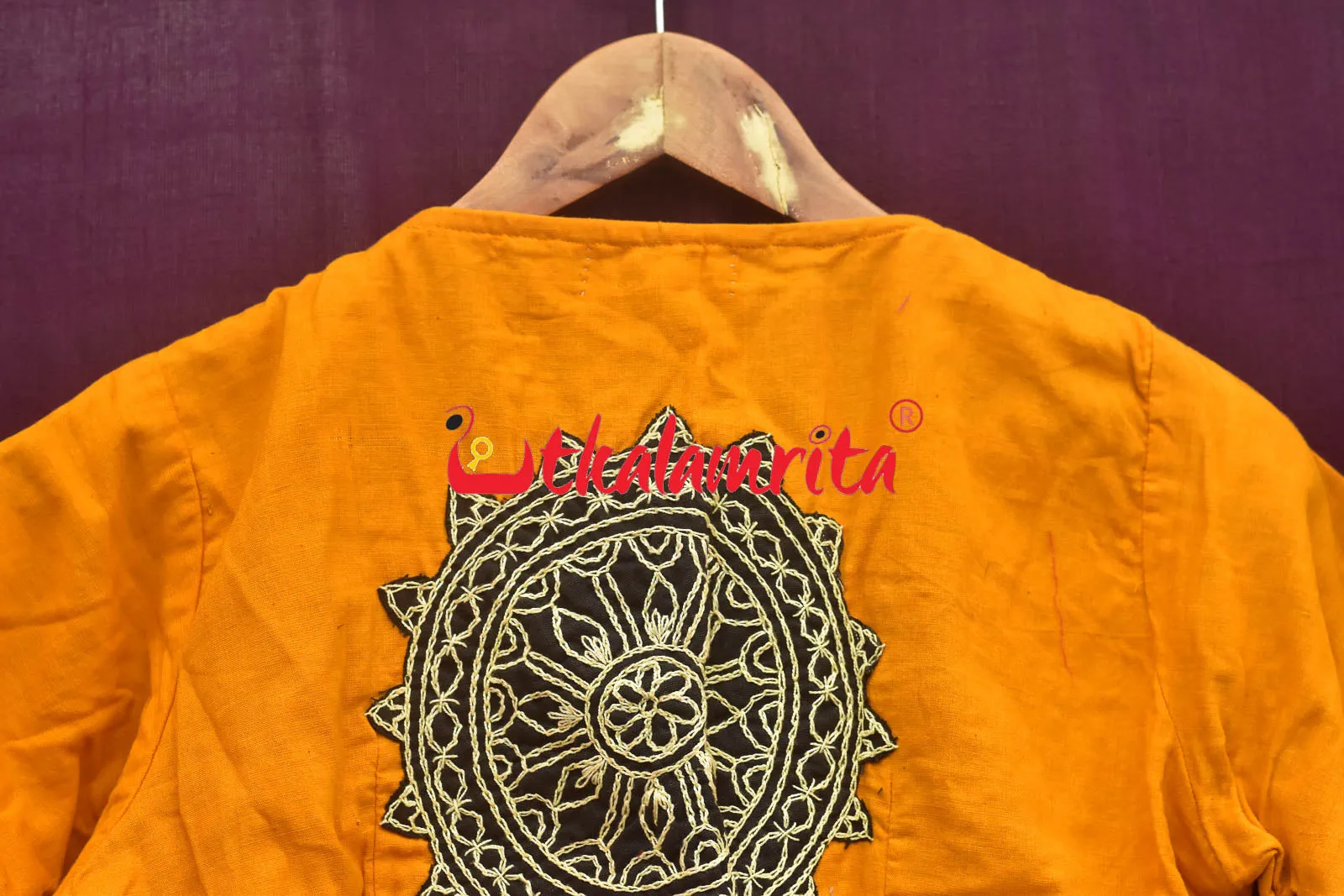 Yellow With Konark Chakra (Blouse)